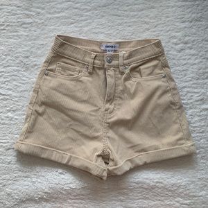FOREVER 21 beige corduroy high waisted shorts